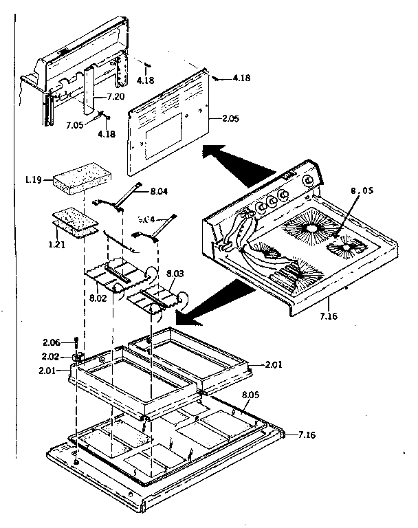 Kenmore 1189387120 rangetop diagram