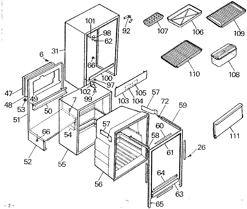 Norcold 644-EG cabinet and accessories diagram