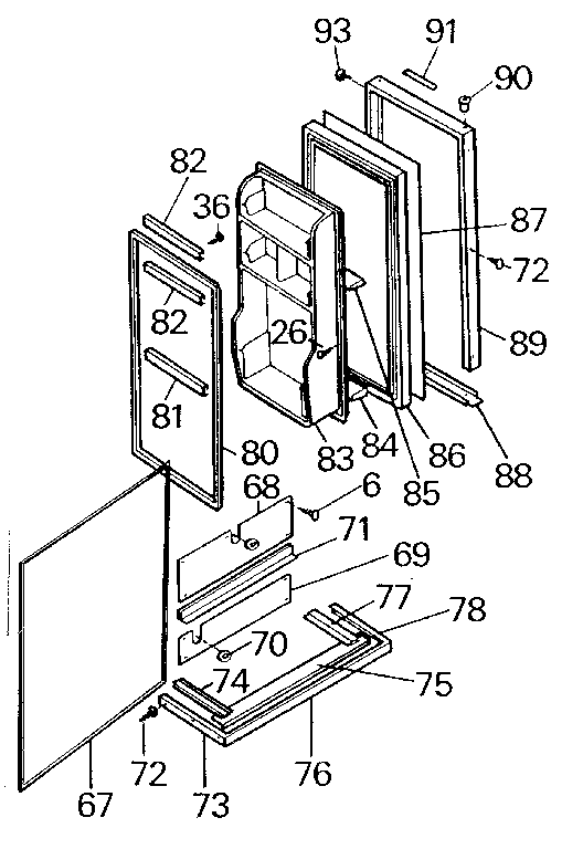 Norcold 644-EG door assembly diagram