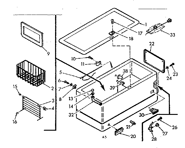 Kenmore 618450 cabinet parts diagram