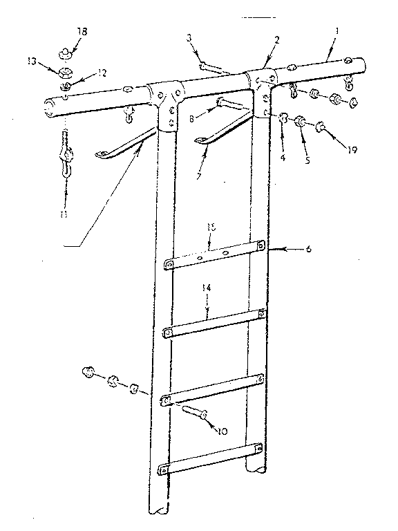 Sears 70172619-78 top bar assembly diagram