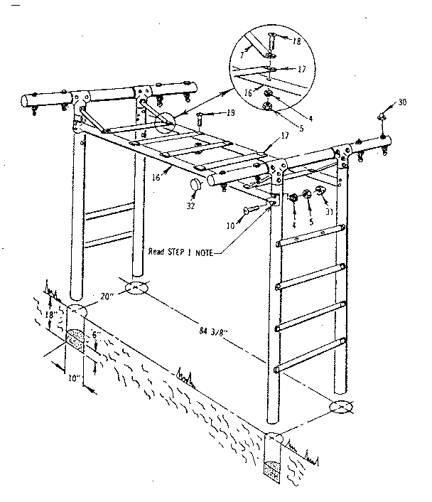 Sears 70172619-78 overhead rail assembly diagram