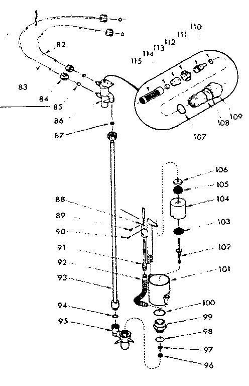 Kenmore 62534733 brine metering assembly and nozzle assembly diagram
