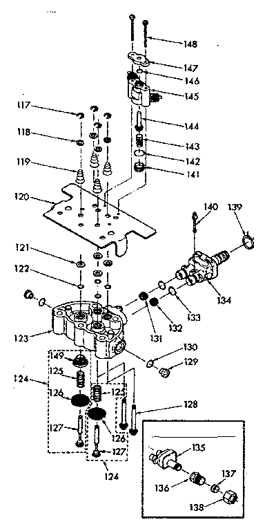 Kenmore 62534733 valve cap assy, safety valve & flow wshr housing diagram