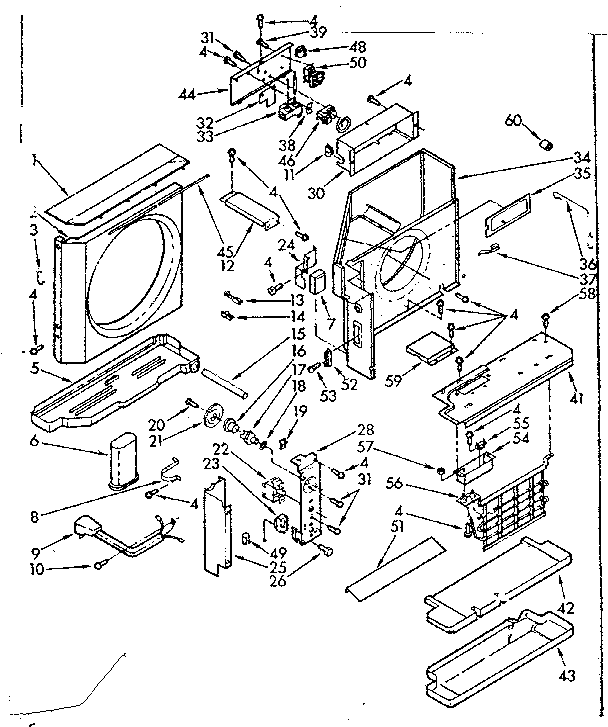 Kenmore 10673830 air flow parts diagram