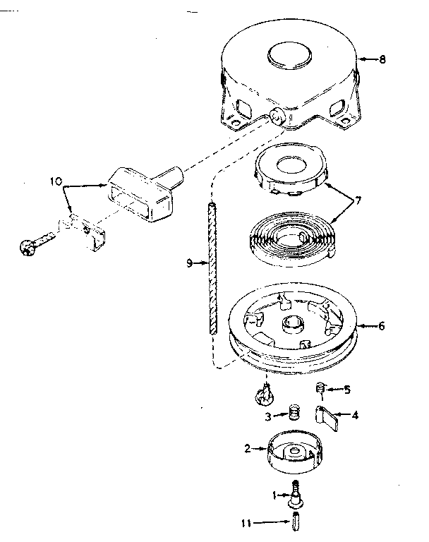 Eska 14035E rewind starter assembly no. 590420 diagram