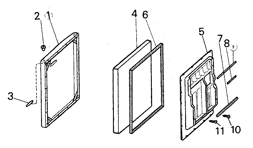 Norcold DE-250C door assembly diagram