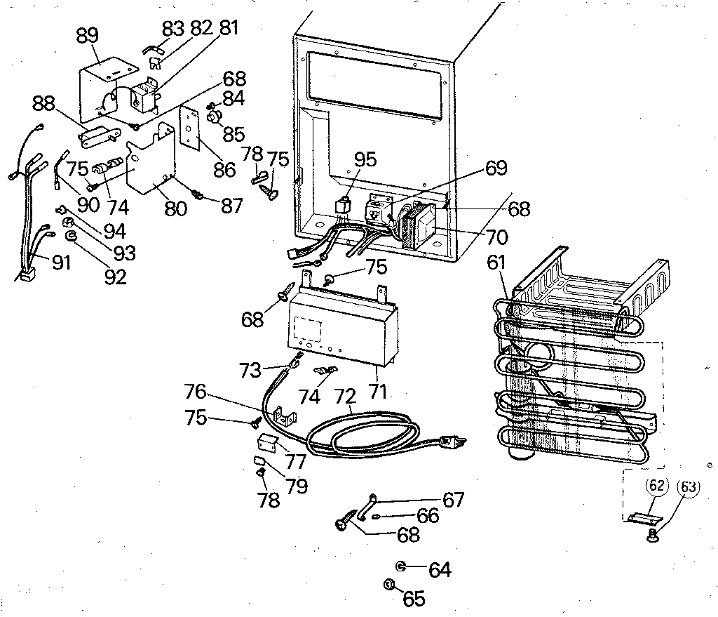 Norcold DE-250C cooling unit assembly diagram