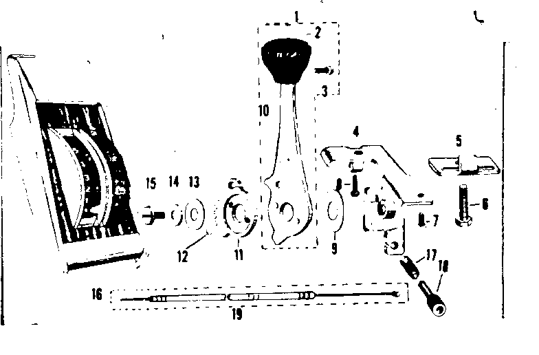 Sears 502477280 shimano-5-speed console control diagram