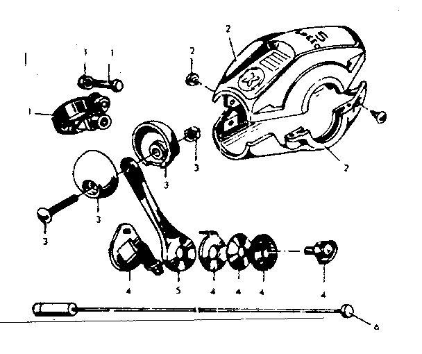 Sears 502477720 front shifter parts w/knob and housing diagram