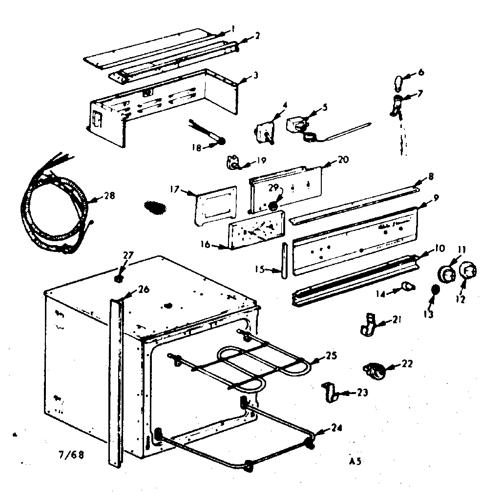 Kenmore 1034036570 control section diagram