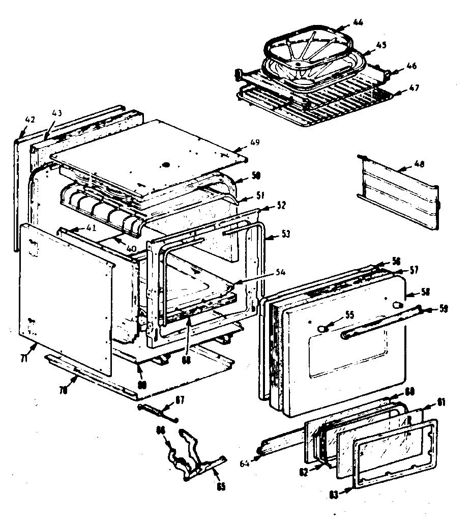 Kenmore 1034036570 body section diagram