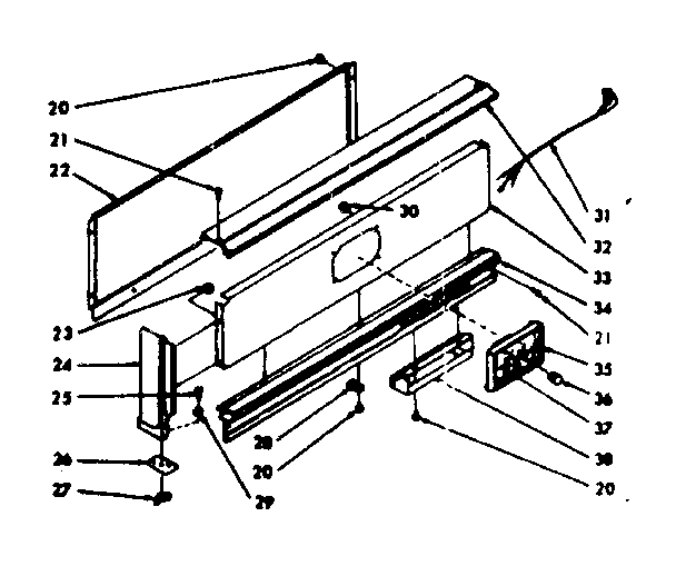 Kenmore 1037346861 backguard section diagram