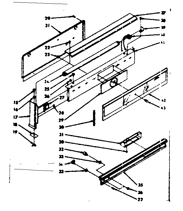 Kenmore 1037406800 backguard section diagram