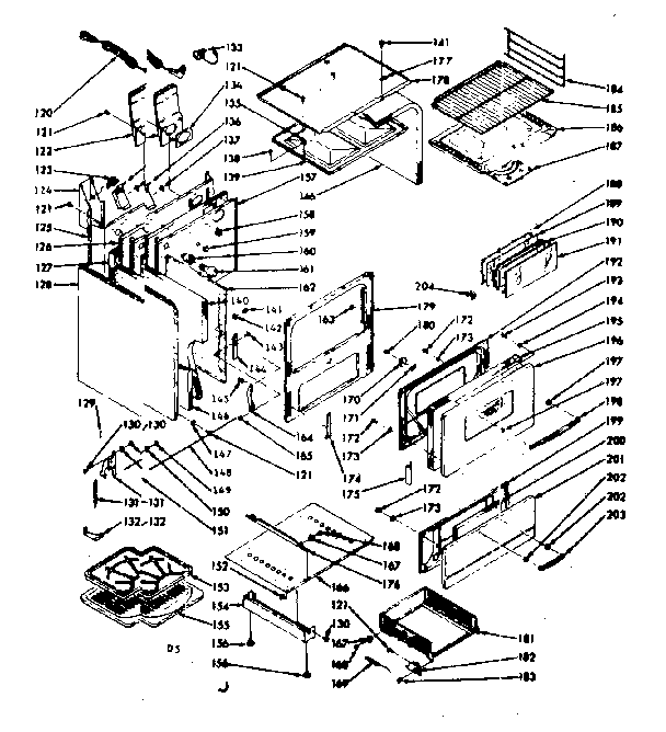 Kenmore 1037406800 body section diagram