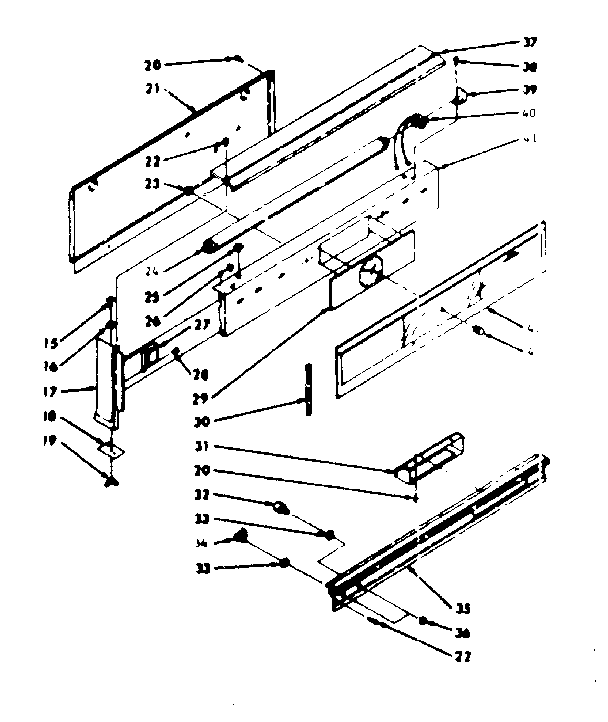Kenmore 1037406801 backguard section diagram