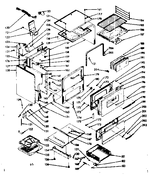 Kenmore 1037406801 body section diagram