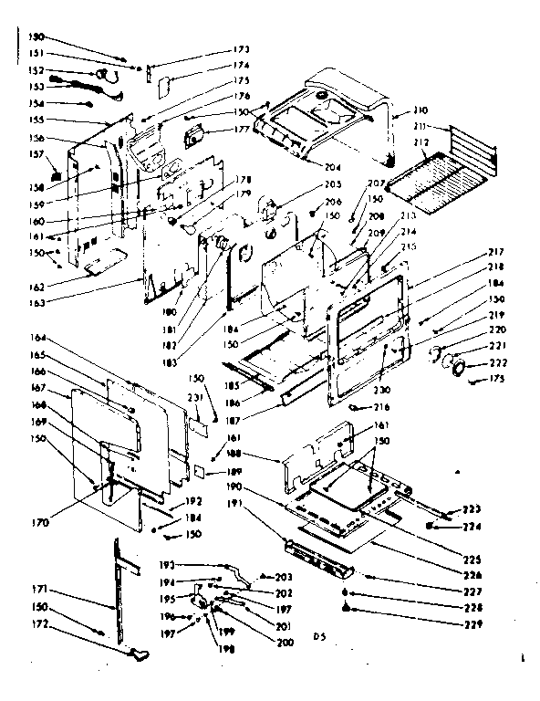 Kenmore 1037416800 body section diagram