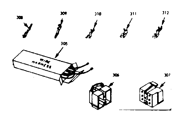 Kenmore 1037426800 wire harnesses and components diagram