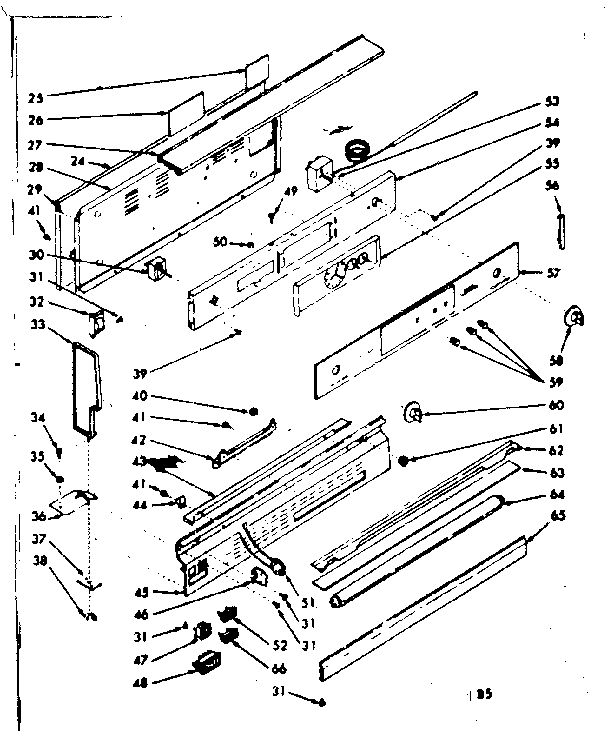 Kenmore 1037476861 backguard section diagram
