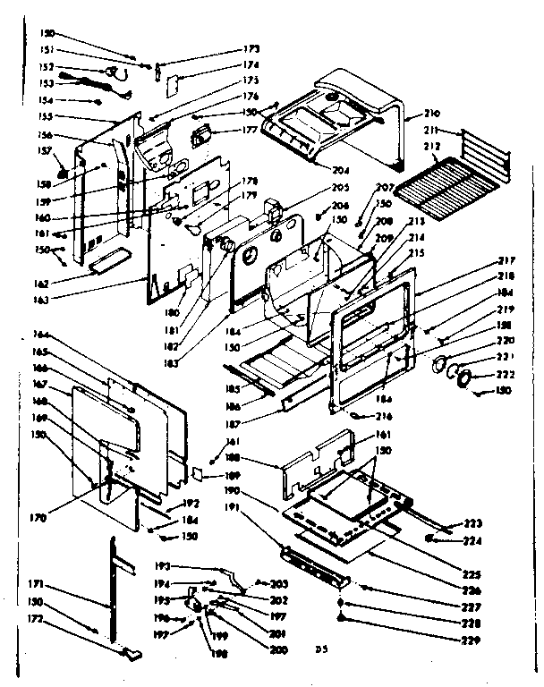 Kenmore 1037476861 body section diagram