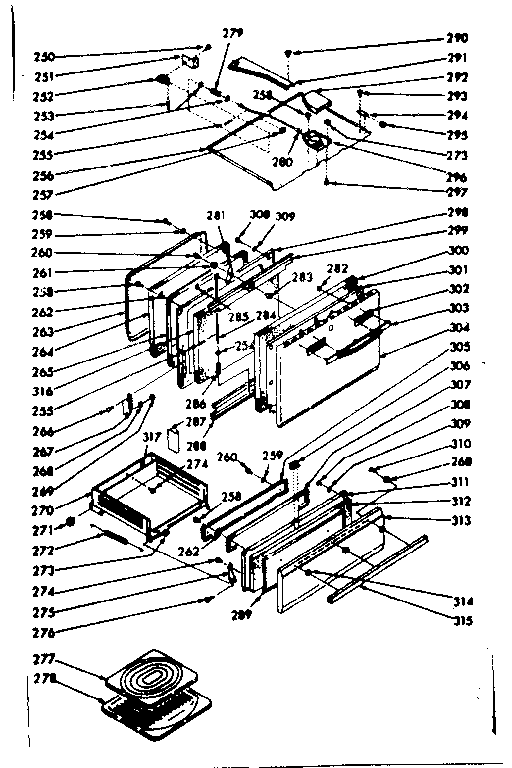 Kenmore 1037476861 oven & broiler doors & locking system diagram