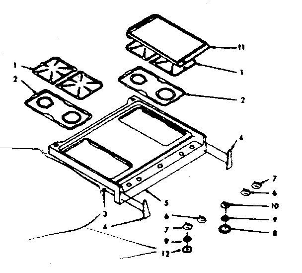 Kenmore 1037486840 main top section diagram