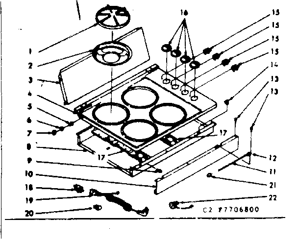 Kenmore 1037706860 main top section diagram
