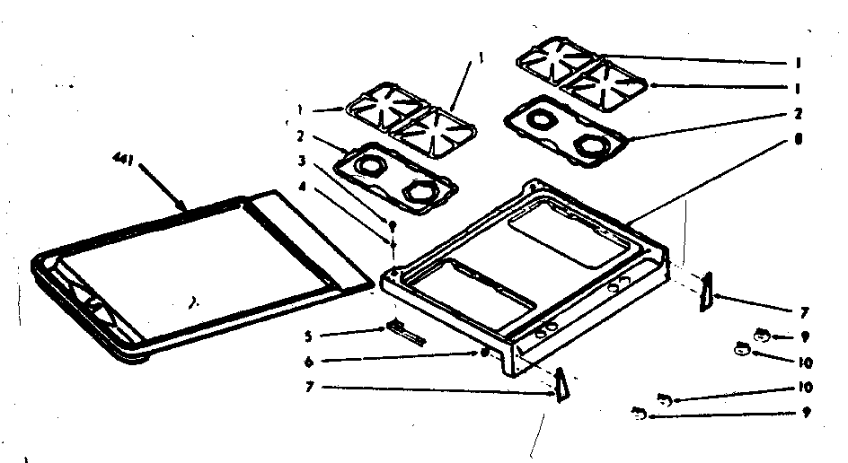 Kenmore 1037826840 main top section diagram