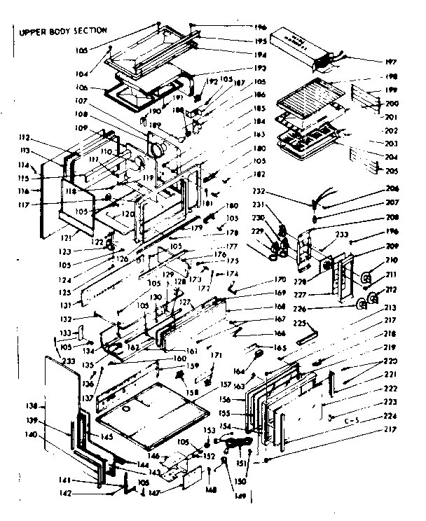 Kenmore 1037846840 upper body section diagram