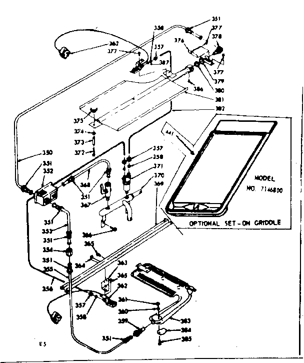Kenmore 1037846840 upper & lower oven burner section diagram