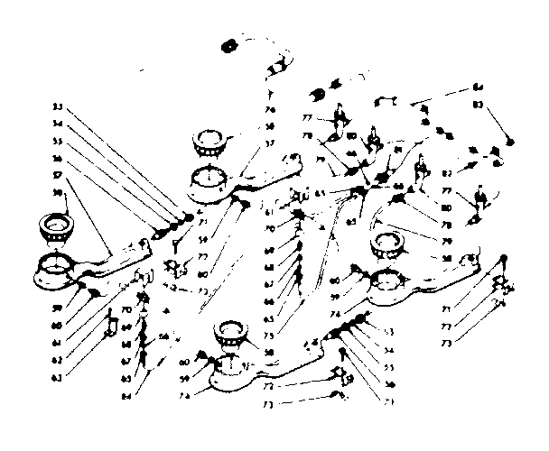 Kenmore 1037846861 top burner section diagram