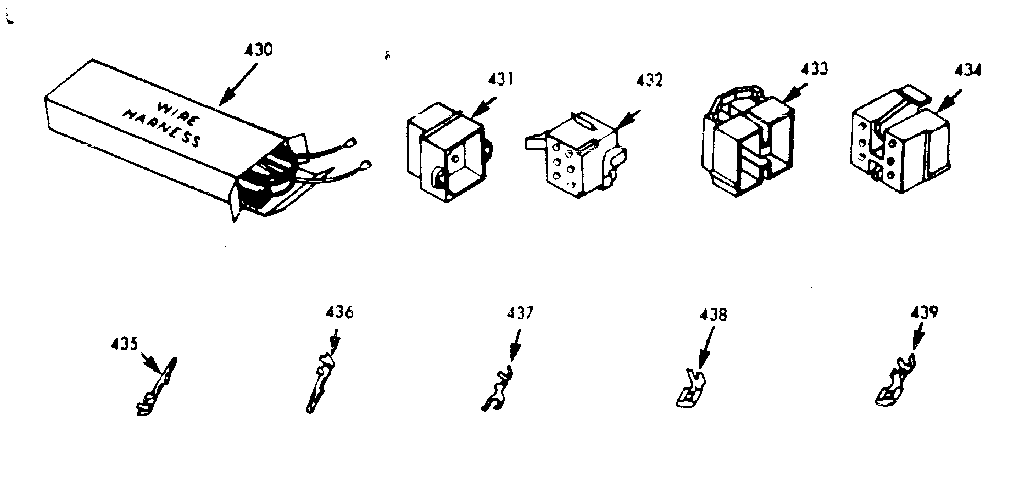 Kenmore 1037846861 wire harnesses and components diagram
