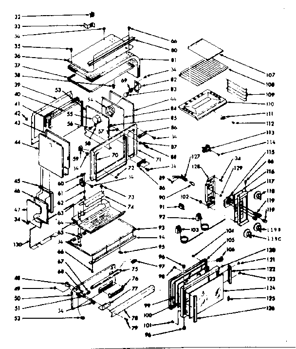 Kenmore 1037866800 upper body section diagram