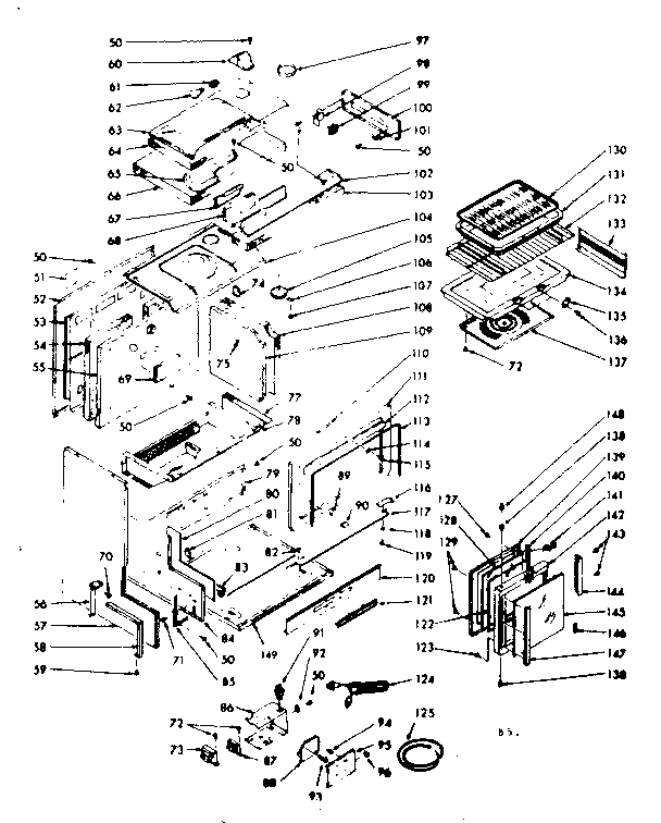 Kenmore 1037886960 upper oven section diagram