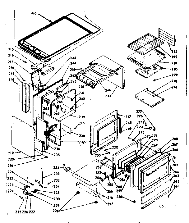 Kenmore 1037886961 lower oven section diagram