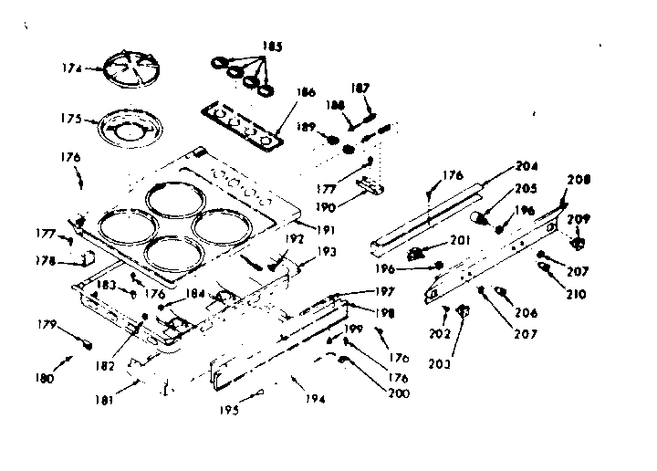 Kenmore 1037886961 control panel & main top section diagram