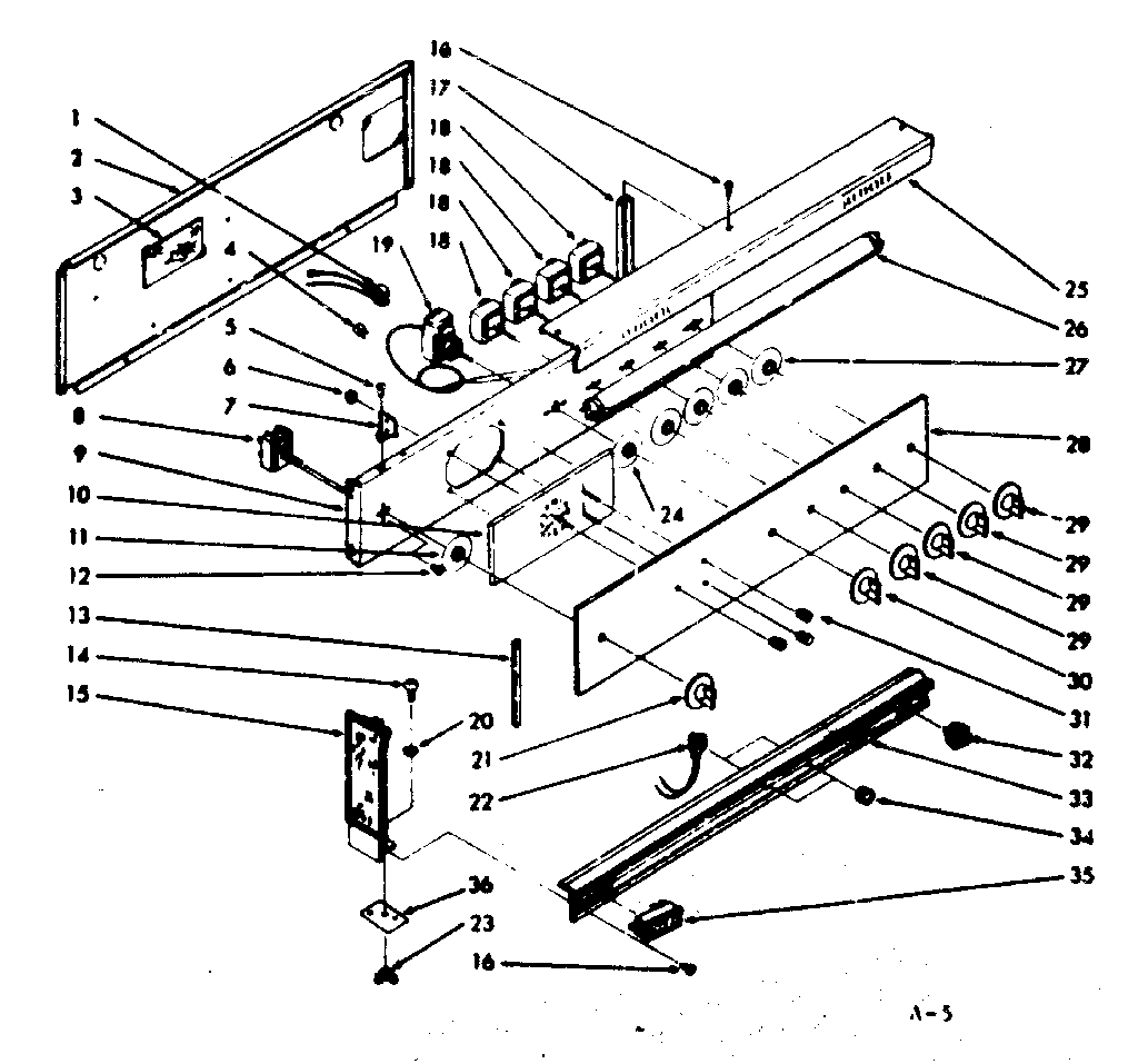 Kenmore 1039166960 backguard section diagram