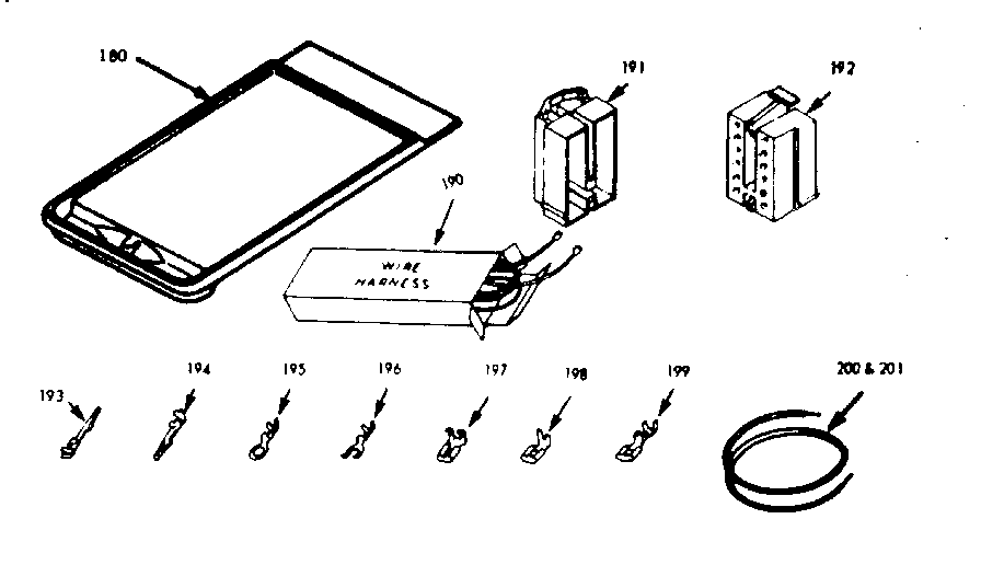 Kenmore 1039166960 wire harnesses, components & set-on griddle diagram