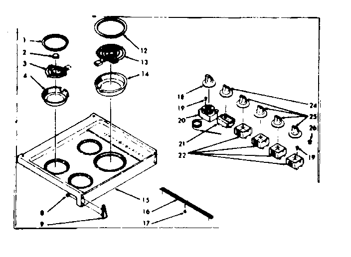 Kenmore 1039326841 main top section diagram