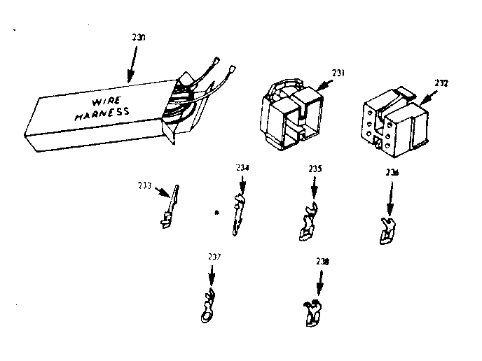 Kenmore 1039336840 wire harness and components diagram