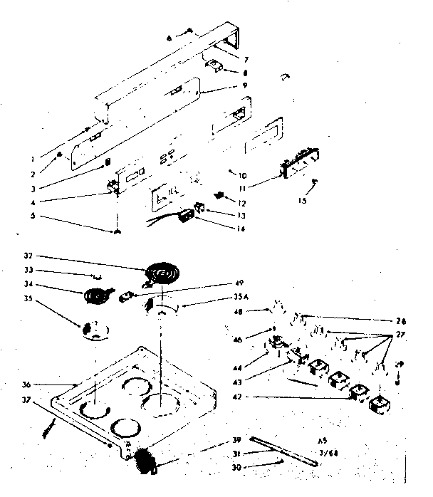 Kenmore 1039366860 backguard & main top section diagram