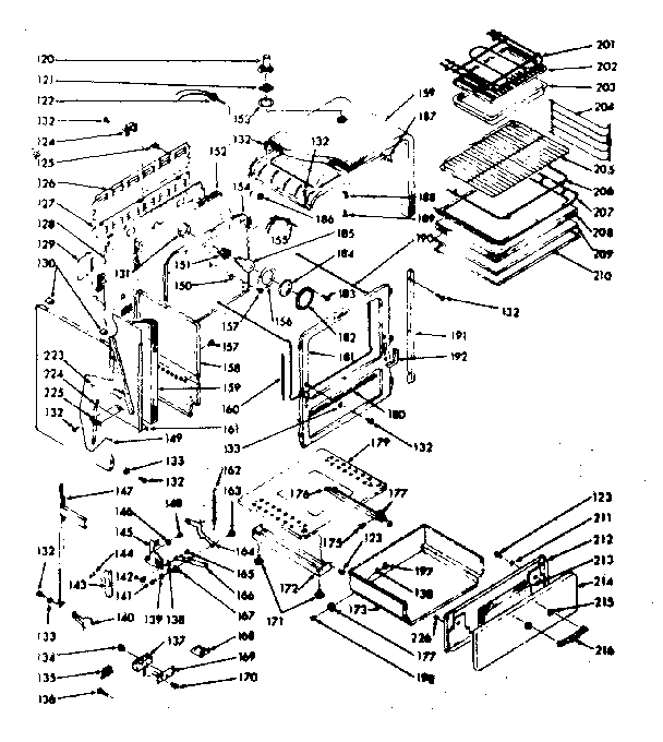 Kenmore 1039376840 body section diagram