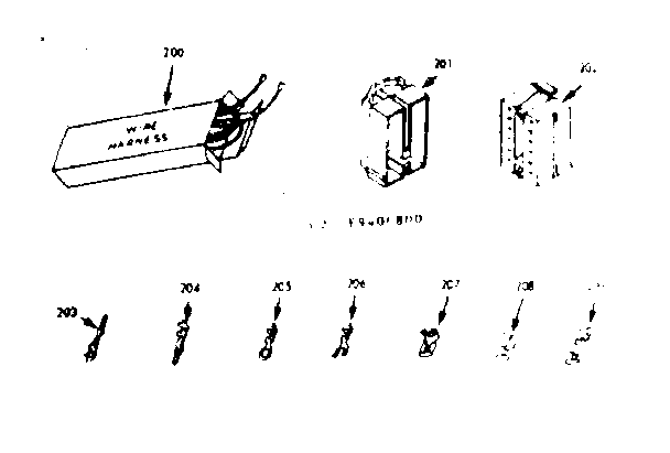 Kenmore 1039406860 wire harness & components diagram