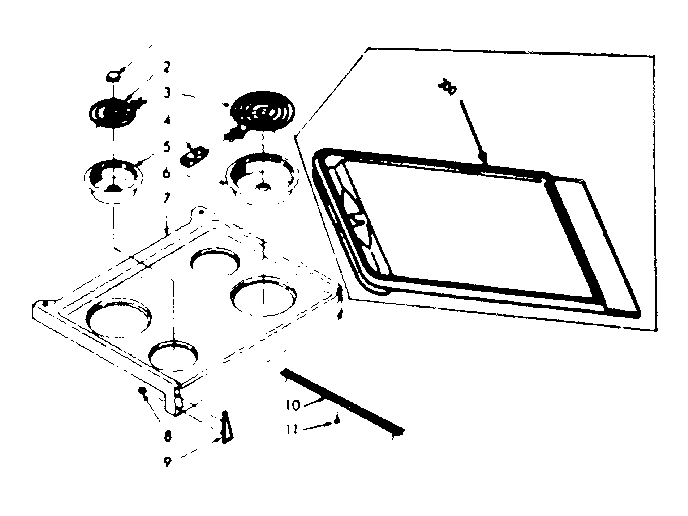 Kenmore 1039466800 main top section diagram