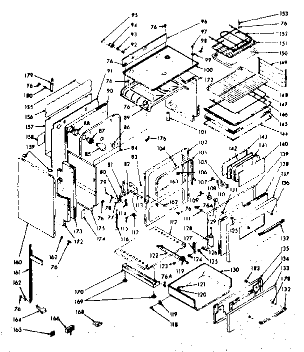 Kenmore 1039466800 oven section diagram
