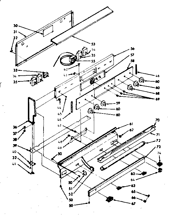 Kenmore 1039486840 backguard section diagram