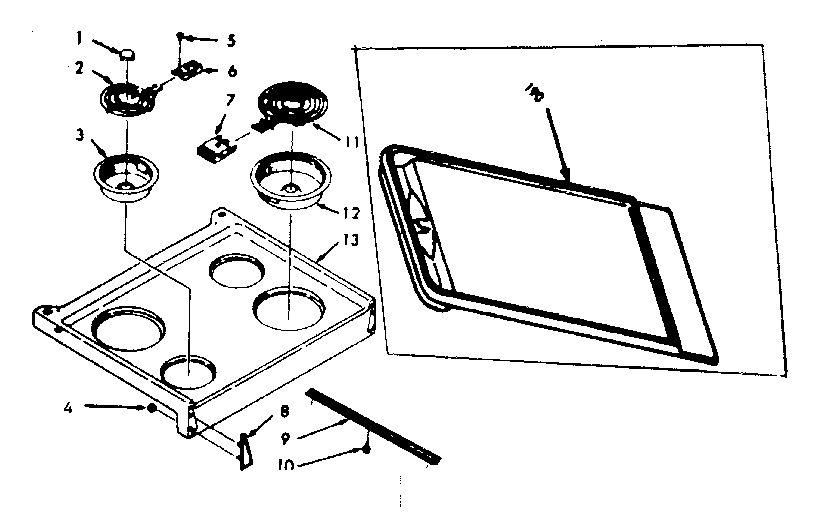 Kenmore 1039486840 main top section diagram
