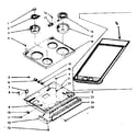 Kenmore 1039746840 main top section & opt. set-on griddle diagram