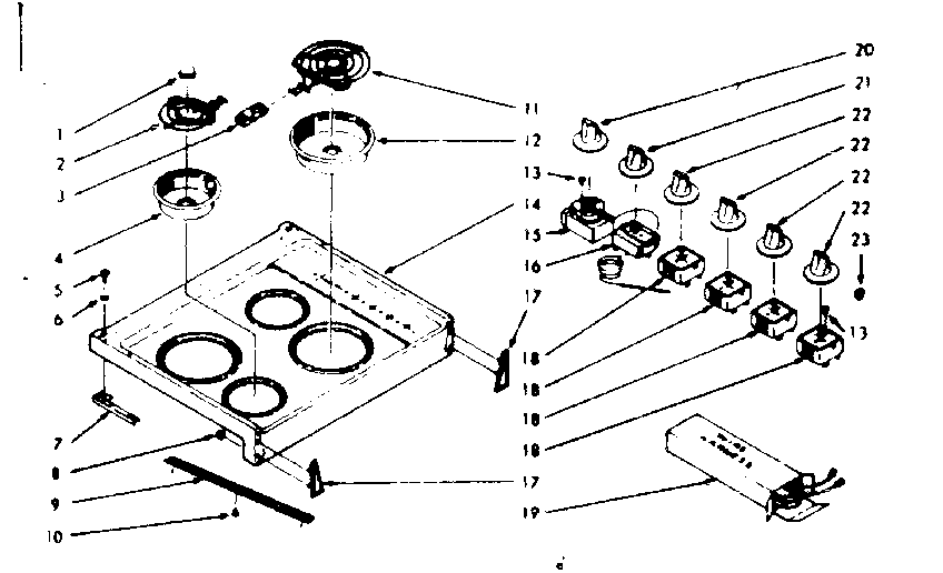 Kenmore 1039826800 main top section diagram
